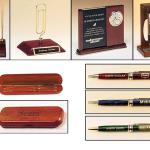 Beautiful collection of Clocks, Desk Sets, Pens & Pen Boxes.  Hot NEW Item is a 3-in-1 Pen which includes a Flash Drive & Laser Pointer!